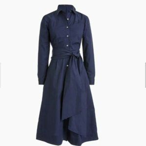 J Crew Women's Waist Tie Shirt Dress In Poplin